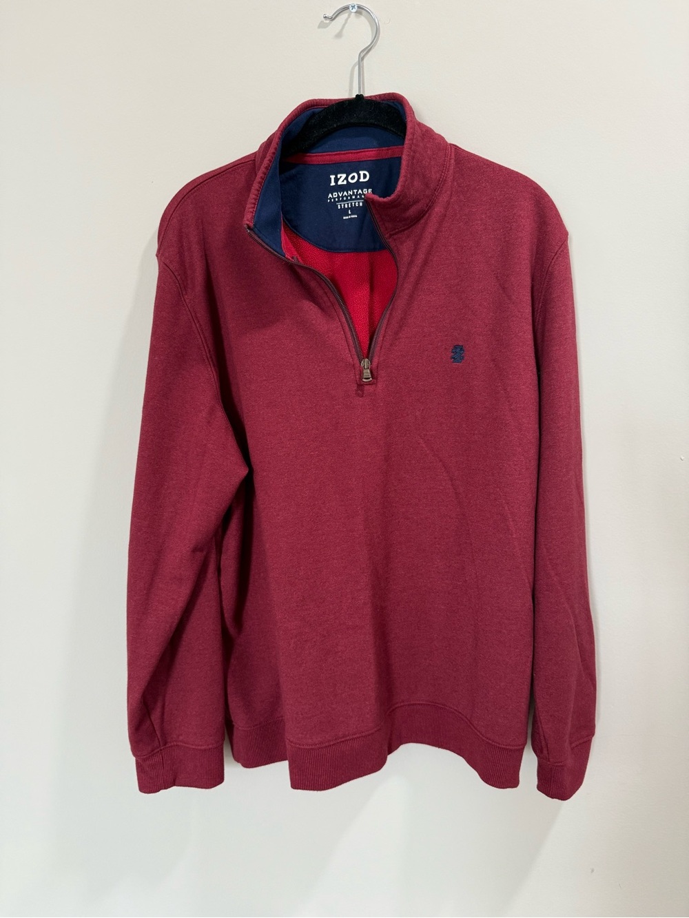 Izod Men’s Half-Zip Pullover Sweater in Burgundy